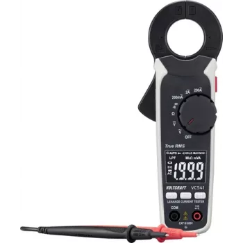 Voltcraft VC541 nuotėkio srovės spaustukinis matuoklis 100µA skaitmeninis CAT III 600 V ekrano skaičius 2000
