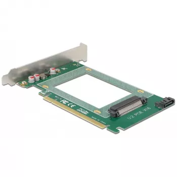 Delock - Speicher-Controller - 2.5 (6,4 cm) - U.2 NVMe / SATA 6Gb/s - 600MBps - PCIe 4,0 x16 (90051)