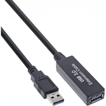 USB 3.2 ilginimo kabelis Kindermann 5773000311, 10 m, aktyvus, A kištukas į A lizdą