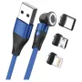 USB laidas RealPower MagneticCharge3 2m USB A mėlynas