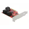 DeLOCK 6 prievadų SATA PCI Express x4 kortelė Low Profile
