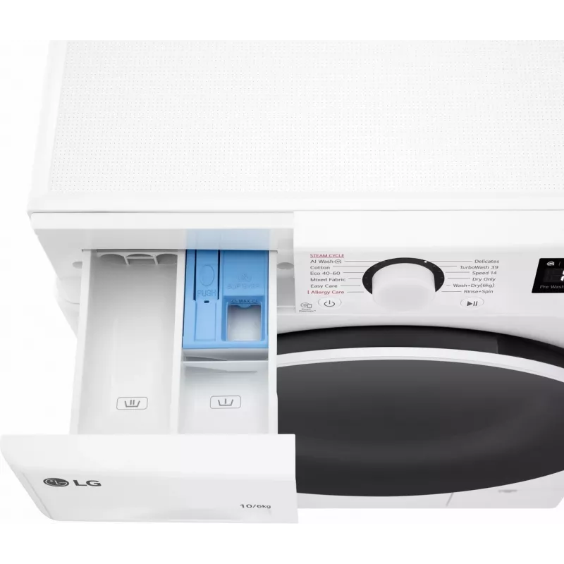 LG F4DR510S0W Skalbimo mašina su džiovinimu 10 kg 1400 aps/min Balta