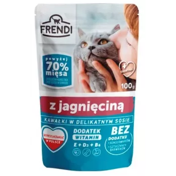 Šlapias kačių ėdalas Frendi Pieces ėrienos padaže — 100 g