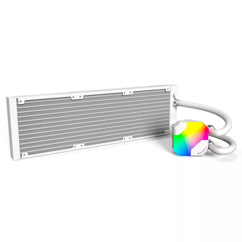Radiatorius 360 mm Montech HyperFlow ARGB 360 White – 360 mm radiatoriaus agregatas skysčio aušinimui