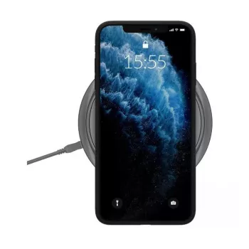 Matinis silikoninis dėklas 3mk, skirtas iPhone 13, juodas