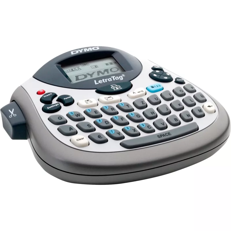 Etikečių spausdintuvas Dymo LetraTag LT-100T su QWERTZ klaviatūra, nešiojamas terminis etikečių spausdintuvas