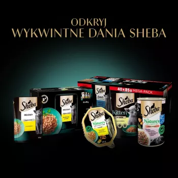 Šlapias kačių ėdalas Sheba Selection Select Slices Paukštienos skoniai, 40 x 85 g indeliuose, 7,8% baltymų, 4,8% riebalų