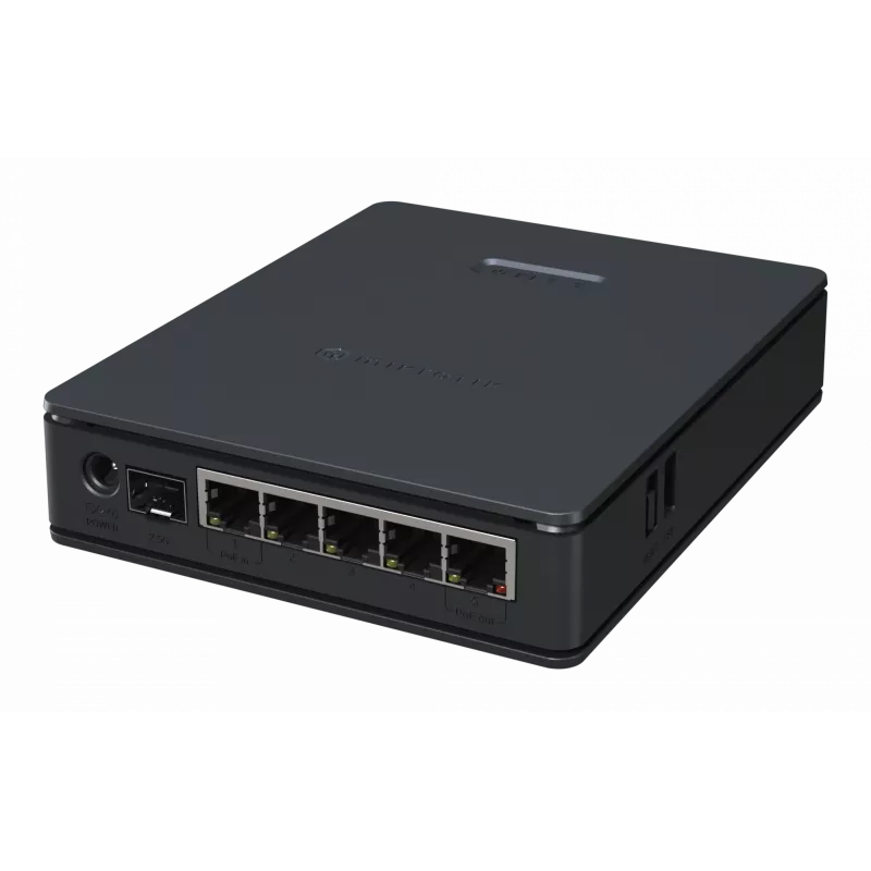 MikroTik hAP ax S maršrutizatorius — dviejų juostų 2,4/5 GHz, 1800 Mbit/s, 5x Ethernet (įsk. 2,5G), PoE, juodas