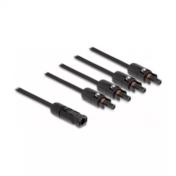 Kabelio šakotuvas DeLOCK DL4 Solar Splitter Cable 1 x kištukas į 4 x lizdai 50 cm juodas