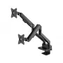 Manhattan Dual Desk Mount laikiklis dviems monitoriams su duoklių stotele, dujine spyruokle, iki 27 colių, 7 prievadai, VESA 75x75/100x100 mm