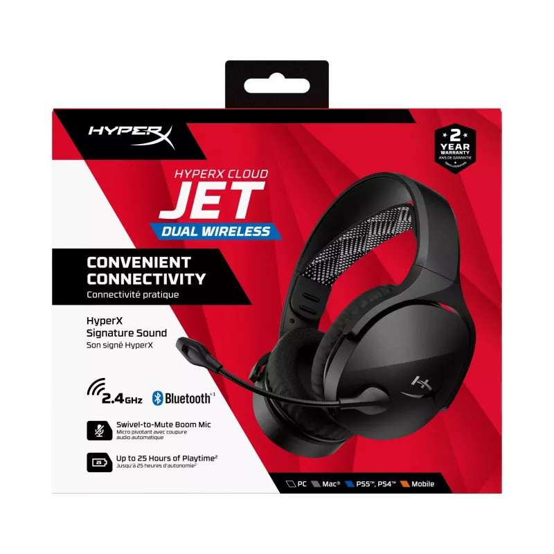 HyperX Cloud Jet – Belaidės žaidimų ausinės (Juodos)