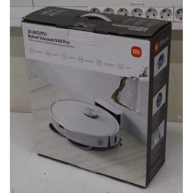 Išparduota. Xiaomi Robot Vacuum S40 Pro EU | Šlapias ir sausas valymas | 5200 mAh | Dulkėtumo talpa 0,43 L | 15000 Pa | Baltas | PAKAVIMO DEFEKTAS