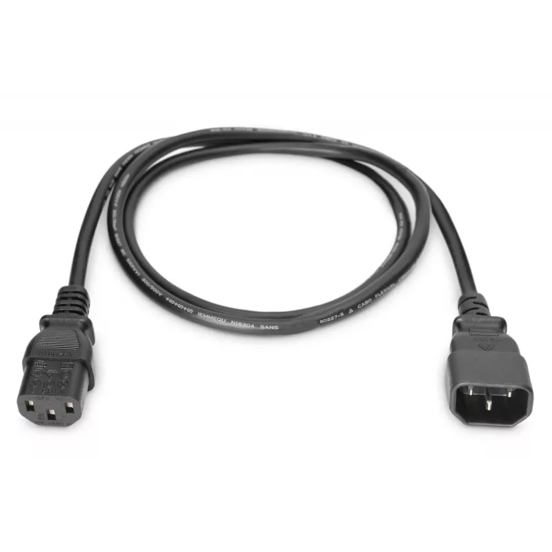 Digitus ASSMANN maitinimo prailginimo laidas - IEC 60320 C14 į IEC 60320 C13 - 250 V AC - 1,2 m - liejinis - juodas (AK-440201-012-S)