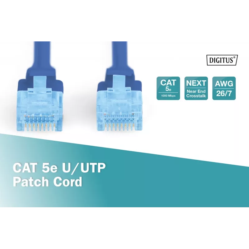 Pataisos laidas U/UTP Cat.5e PVC 2m mėlynas