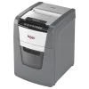Popieriaus smulkintuvas REXEL Optimum AutoFeed+ 100X – 100 lapų automatinis padavimas, kryžminis pjovimas 4×28 mm, 34 L krepšelis, aliuminis