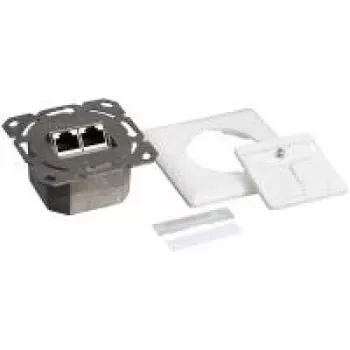 Logilink - Kištukinis lizdas, įleidžiamas - RJ-45 x 2 - RAL 9003, Signal White (NP0123)