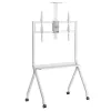 Grindinis stovas televizoriui MACLEAN MC-114 W, 55–100 colių, baltas, VESA iki 900x600, maks. apkrova 120 kg, aukštis 115–152 cm, lentyna
