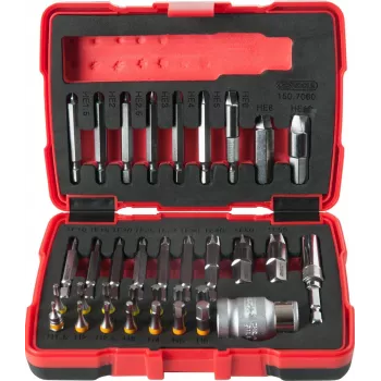 Ištraukiklių rinkinys ks tools 150 1/4 colio 10 mm 34 vnt. pažeistiems ir apvalintiems varžtams