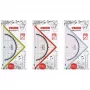 Trikampis Herlitz 11367950 plastikinis mėlynas raudonas permatomas geltonas 16 cm