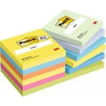 3M Post-it lipnūs lapeliai 76x76mm 654-TFEN-P8+4 mišrūs 12 vnt./pakuotė