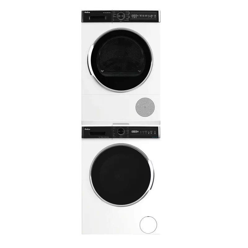 Laisvai pastatoma skalbimo mašina AMICA WA3S712BLiSHB, 7 kg, 1200 aps./min., 2100 W, LED ekranas, juodos spalvos durelės