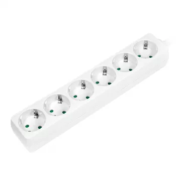 Prailgintuvas LogiLink LPS238 1,5m 6 AC lizdų Baltas