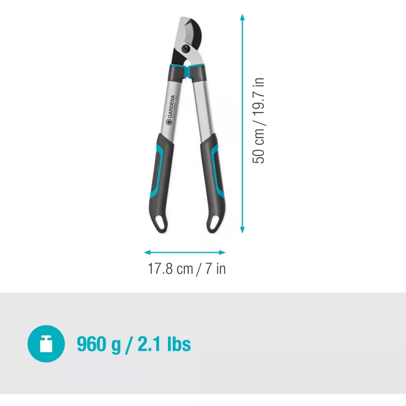 Gardena genėjimo žirklės EasyCut S pilkai/turquoise 50cm (12030-88)