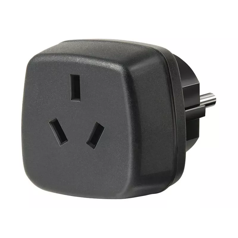 Kelioninis adapteris AUS/CN > įžemintas kištukas, lizdo adapteris juodas