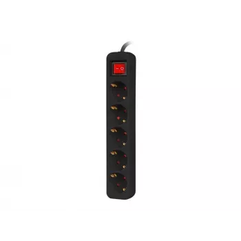 Prailginimo laidas Lanberg PS1-05F-0300-BK 3m 5 AC lizdų vidaus juodas