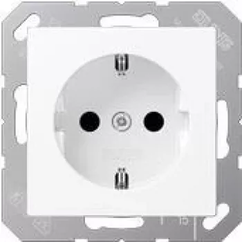 Kištukinis lizdas Type F Jung A 1520 BFKI WWM, 16 A, 250 V, baltas, termoplastikas, 55×55 mm