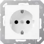 Kištukinis lizdas Type F Jung A 1520 BFKI WWM, 16 A, 250 V, baltas, termoplastikas, 55×55 mm