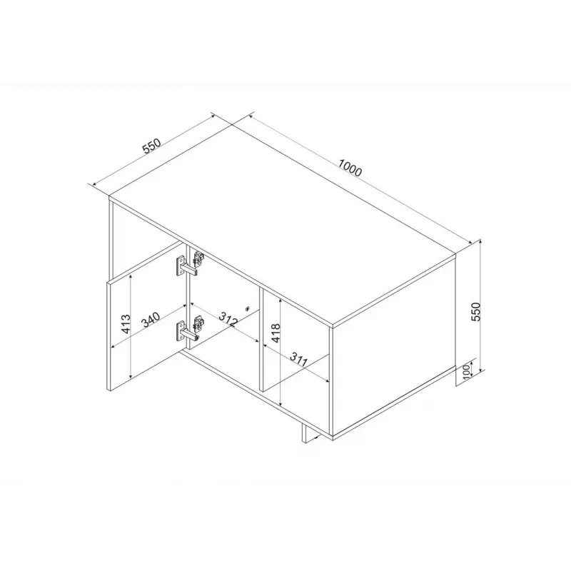 Staliukas kavos stalas cama meble ALMA 100×55×55 cm, stačiakampis smėlio spalvos stalviršis, kašmyro apdaila