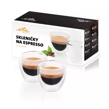 Espreso stiklinės ETA Espresso 80 ml skaidrus borosilikatas, 2 vnt.