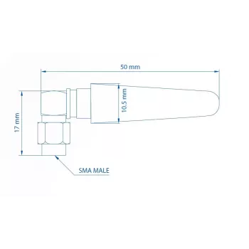 Teltonika LTE antena 003R-00296, 5dBi, SMA-Male, kampuota