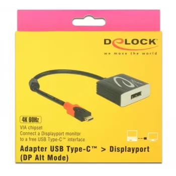 USB-C vaizdo adapteris DisplayPort Delock 63312