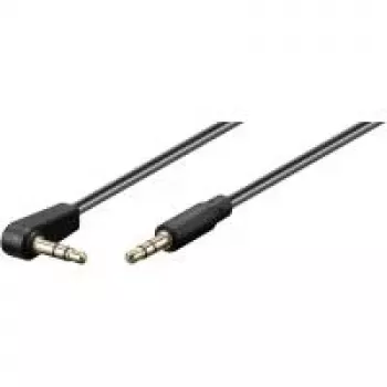 Wentronic Goobay 3,5 mm garso jungiamasis laidas, juodas, 1,5 m - 3,5 mm kištukas (3 kontaktų, stereo) > 3,5 mm kištukas (3 kontaktų, stereo) 90° (67784)