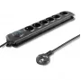 Apsauginis filtras Qoltec 50172 Juodas 6 AC lizdai 230V 5m