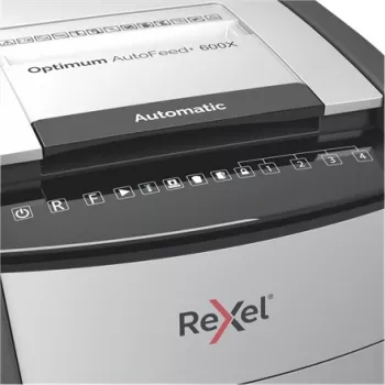 Rexel Optimum AutoFeed+ 600X automatinis kryžminio pjovimo popieriaus smulkintuvas P4