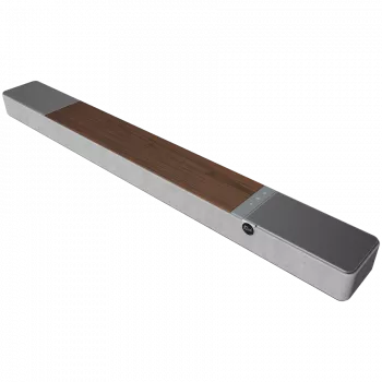Garsiakalbių juosta KLIPSCH 1073541 — 3.1.2 kanalų, 100 W RMS, įmontuotas žemų dažnių garsiakalbis, Pilka/Riešutas