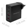 Qoltec GaN POWER PRO Įkroviklis | 2xUSB-C | 2xUSB | 130W | 5-20V | 1,5-5A | XP | Juoda