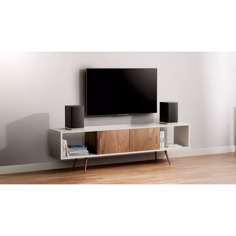 Lentyniniai garsiakalbiai Teac BS-60BK LED Juodi – Bluetooth, 2×90 W, RCA, USB, optinis, basrefleksinis, nuotolinio valdymo pultas