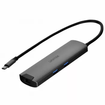 UNITEK H1112F 6-in-1 USB-C HUB USB 3.2 Gen 1 Type-C pilka