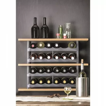 Stalviršinis vyno lentynėlė Rotho VARIO 6 butelių talpa, sulankstoma, pilka, 600×220×140 mm