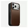 Odinė dėklo-knygelė Nomad Modern Leather Folio, skirta iPhone 17 Pro, ruda, 6,3 colio (16 cm), 4 kortelių kišenės
