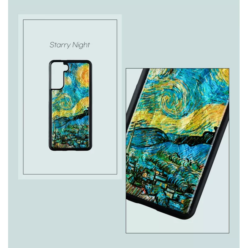 Apsauginis dėklas iKins, skirtas Samsung Galaxy S21+, žvaigždėto nakties juoda