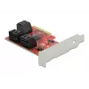 DeLOCK 6 prievadų SATA PCI Express x4 kortelė Low Profile