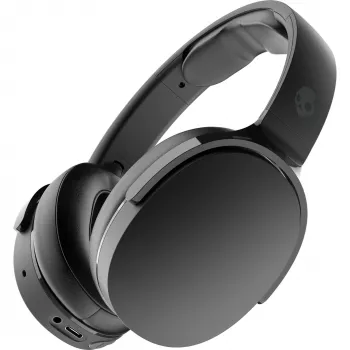 Ausinės virš galvos Skullcandy Hesh Evo – laidinės ir Bluetooth 5.0, 36 h baterija, USB-C, 3,5 mm, sulankstomos, triukšmo slopinimas, juodos