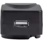 Manhattan USB-A sieninis įkroviklis su UK/EU/USA adapteriais, mobiliesiems įrenginiams, juodas
