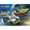 LEGO City 60415 Policijos automobilis ir raketinis automobilis – 213 dalių, 2 minifigūrėlės, nuo 6 metų