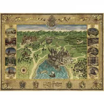 Dėlionė Ravensburger Hogwartso žemėlapis 1500 dalių – Ravensburger 1500 vnt.